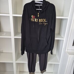 Hard Rock Cafe Las Vegas Black Tracksuit Set XL/L